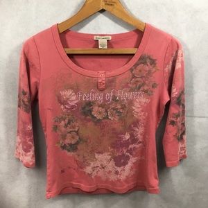 Susan Lawrence “Feeling of Flowers” 3/4 sleeve top